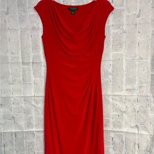 Lauren Ralph Lauren Vibrant Red Midi Dress